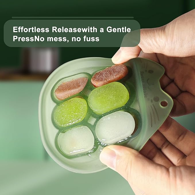 Mini Food Freezer Tray for Baby Feeder, Silicone Breastmilk Popsicle Molds for Teething, BPA Free(2 Pack)
