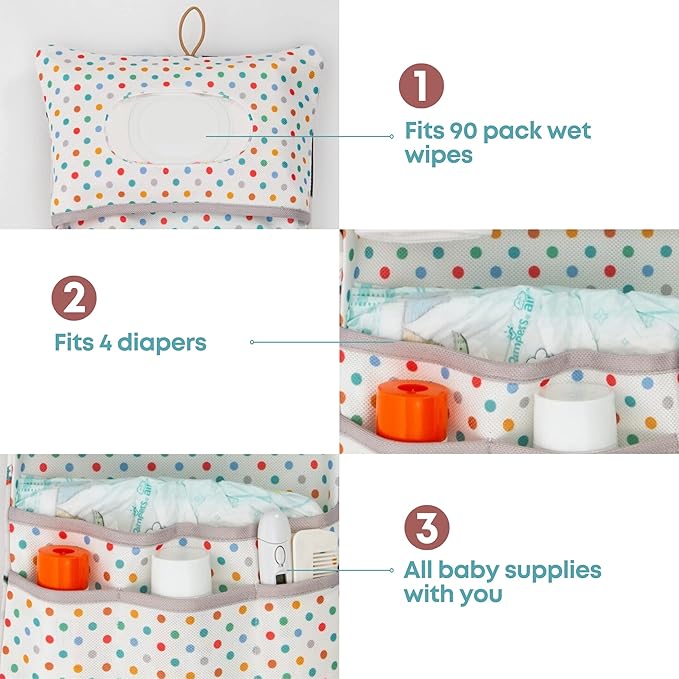 HAMUR Baby Diaper Bag Organizer – Compact & Foldable Stroller Pouch for Newborn Essentials | Travel-Friendly | Fits Boys & Girls (Animal)