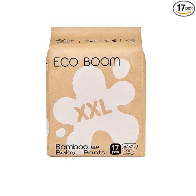ECO BOOM Training Pants for Toddler Potty, Hypoallergenic for Sensitive Skin, Size 6 Suitable for 33+lb (XXL - 17 Count)
