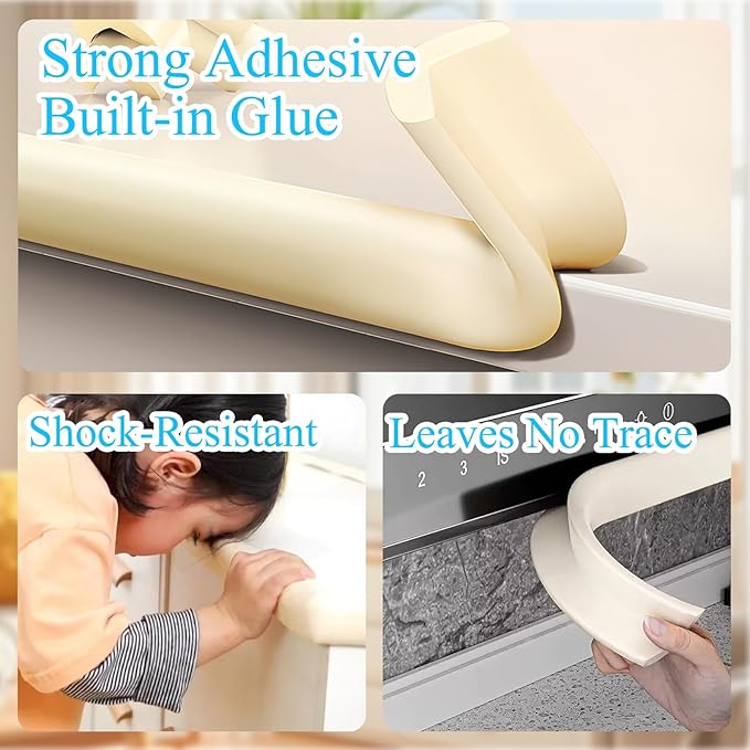 ZOMPAGO Baby Proofing Edge Protector,8 Corner Guards Foam L-Shape Self-Adhesive Corner Guards,Baby Crib Bumper Pad,Wall & Corner Protector Baby,Foam Corner Protectors for Nursery Kitchen Fireplace