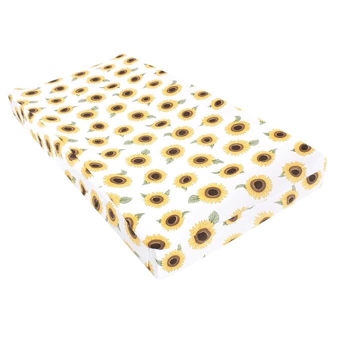 Hudson Baby Unisex Baby Changing Pad Cover, Sunflower, One Size