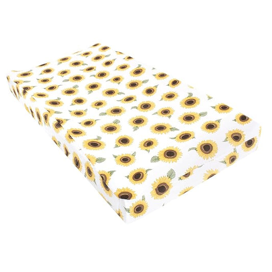 Hudson Baby Unisex Baby Changing Pad Cover, Sunflower, One Size