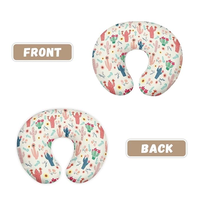 Jeiento Cactus Flowers Nursing Pillow Cover Comfortable Breastfeeding Pillow Case for Newborn, Soft Breastfeeding Pillow Slipcover, Stretchy Feeding Cover