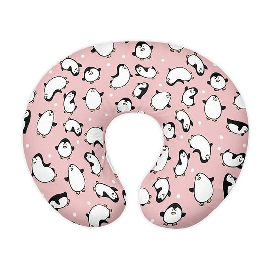 Cartoon Penguin Baby Breastfeeding Pillow Cover Nursing Cover for Newborn Girls Boys Super Soft and Comfortable for Home, 1 Pack