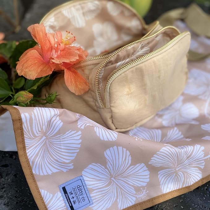 Ditty Co. - Lanikai Small Diaper Bag - Portable Changing Pad - Crossbody Bags For Women - Fanny Pack - Baby Travel Essentials (Natural Tan)