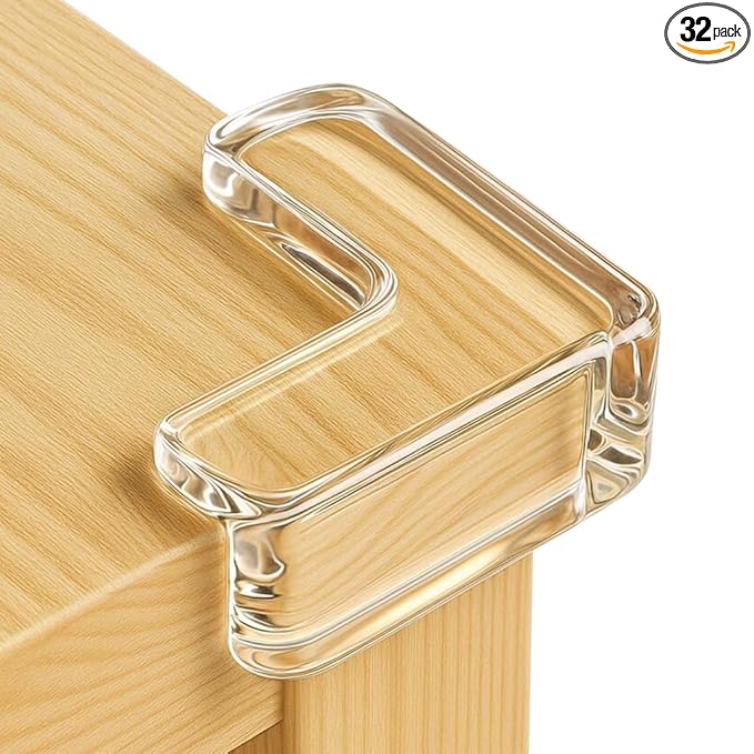 32 Pack Corner Guards Corner Protectors Baby Proof Furniture Corners & Edges Safety Bumpers, Table Corner Protectors for Furniture Baby Safety Sharp Corner Covers, Clear