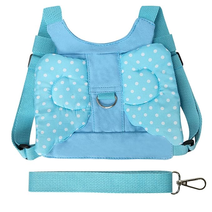 Baby Walking Harness Leash Kids Prevent Lost Harness Belt Adjustment Slip Proof for 1 to 8 Years Old (Blue)