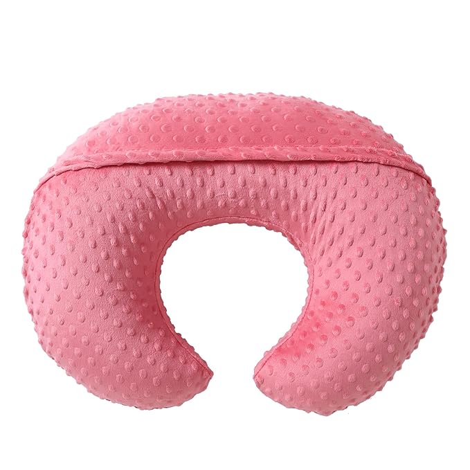 Nursing Pillow Cover Breastfeeding Pillow Cases Plush Dot Slipcover (StrawberryRed)