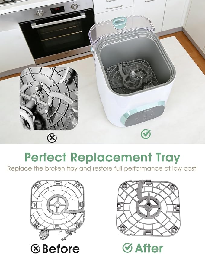 Replacement Base Tray for Momcozy Bottle Washer, Bottom Tray Compatible with MomCozy KleanPal Pro & Grownsy EaseClean Bottle Washer Pro, BPA-Free Baby Bottle Washer Replacement Accessory