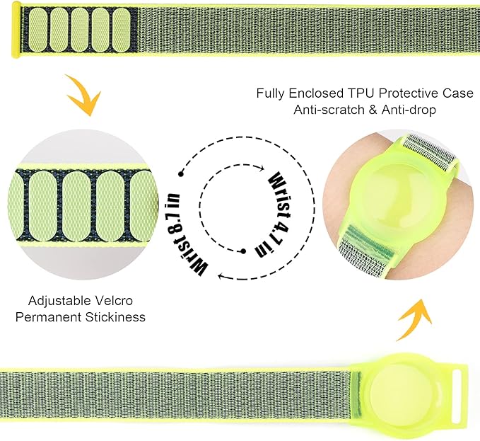 Bracelet for Kids, Protective Cover with Nylon Wristband, Anti Lost GPS Trackers Case Cover Elastic Watch Band for Toddlers Girls Boys Elders(Grey)