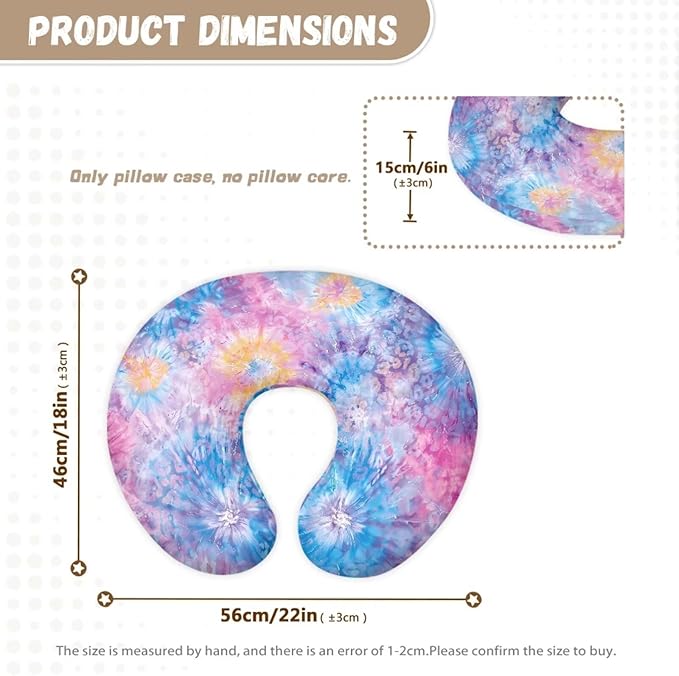 Tie-dye Nursing Pillow Cover for Newborn Skin-Friendly U-Shaped Breastfeeding Pillow Slipcover