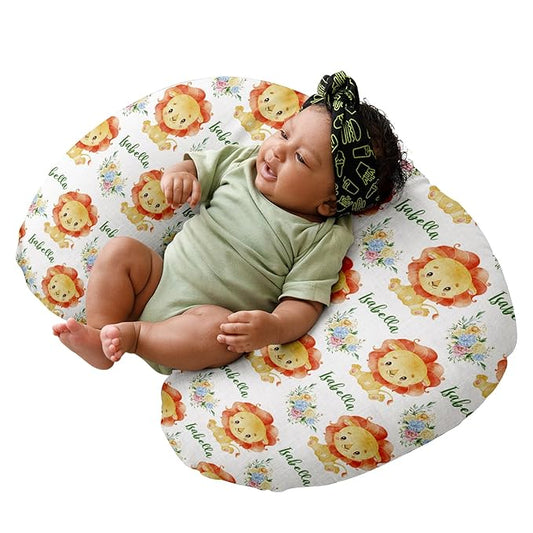 Dyoart Custom Baby Nursing Pillow Cover for Nursing, Lion Theme Removable Nursing Covers for Breastfeeding Pillows, Ultra Soft Comfortable Slipcover for Newborn Baby Boys and Girls