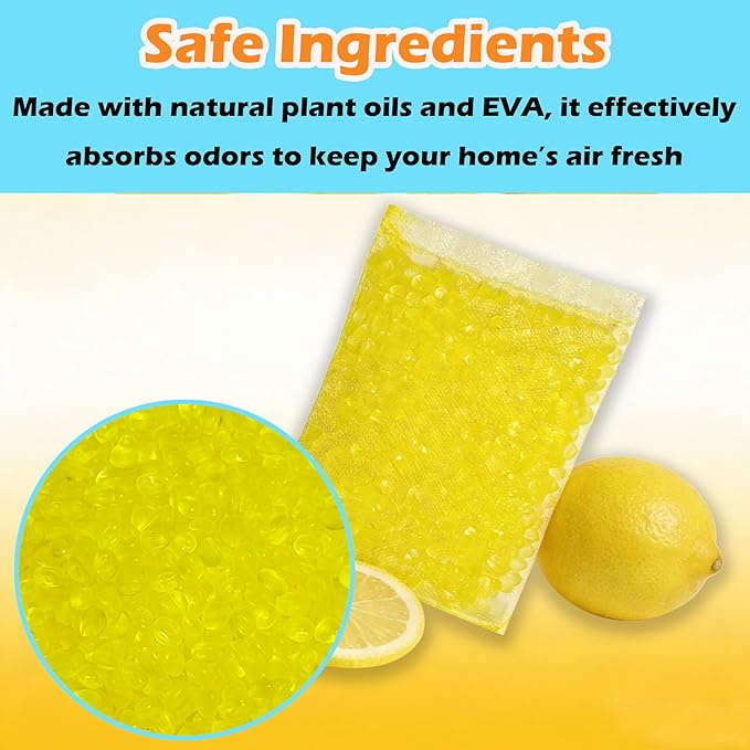 14 Pack Diaper Pail Odor Absorber Refills for Munchkin Step and Pall Diaper Pails, Odor Eliminator Filter Refills for Puck Baking Soda Cartridge (Lemon)