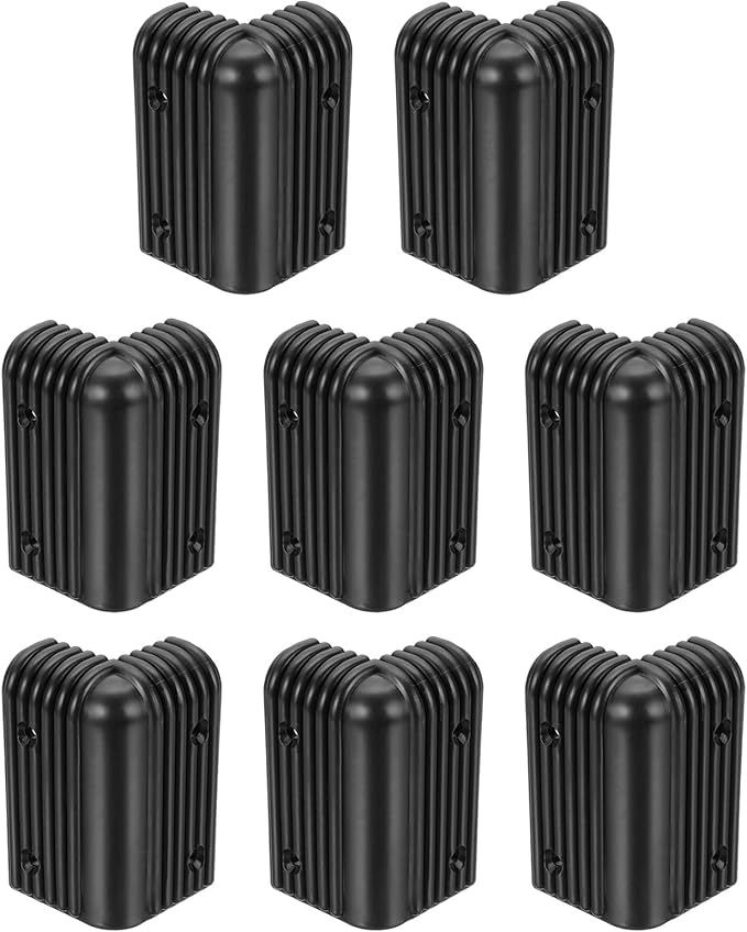 uxcell 8Pcs 3.07" x 1.89" Speaker Corner Protectors, Plastic Right Angle Protector Thickening Speaker for Cabinet Guitar Amplifier Stage Speakers, Black