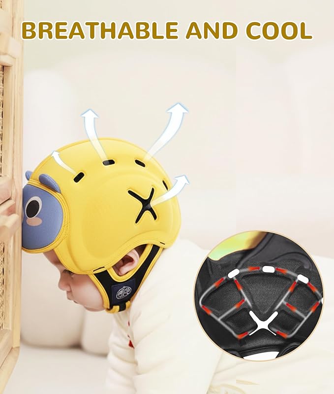 Baby Safety Helmet for Crawling Walking - Mambobaby Baby Helmet Adjustable Baby Head Protector Breathable Soft Infant Helmet Head Protection Helmets for Aged 6-24 Months, Ultra-Lightweight