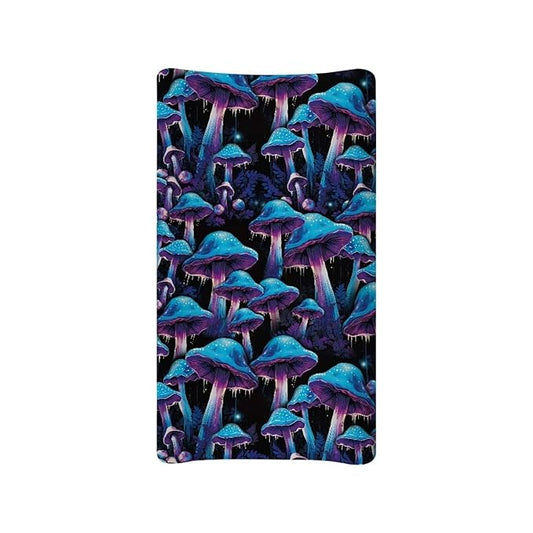 Magic Mushrooms Baby Diaper Changing Pad Cover Blue Toddler Changing Table Covers Breathable Infant Changing Table Pad Cover Sheets Mat