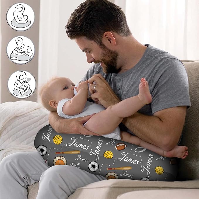 Personalized Baby Nursing Pillow Cover Custom with Name, Butterfly Theme Customized Boy & Girl Gifts