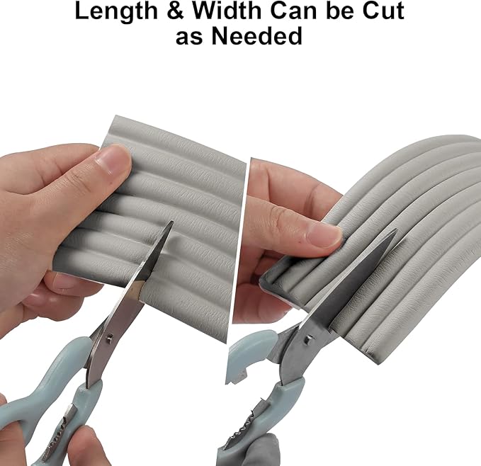 Upgraded Baby Proofing Edge Corner Protector, 16.4ft Edge Guards Padding with 3M Adhesive, Extra-Wide Soft Rubber Foam Padding, Furniture,Sharp Edge Safety Corner Edge Bumper Guard-Gray