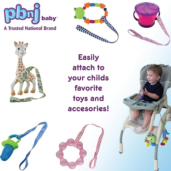 PBnJ baby Toy Saver Strap Holder Leash Secure Accessories Pink/Lavender - 4pc