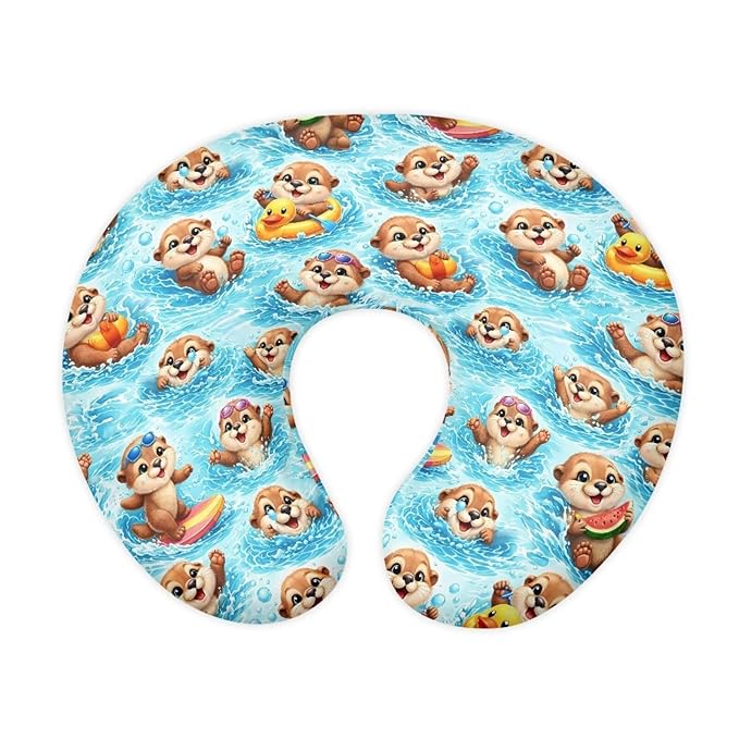 Jeiento Funny Cute Otter Nursing Pillow Cover Breastfeeding Pillow Slipcover for Baby Boys Girls Soft Comfortable Nursing Pillows Soft Cover with Zipper