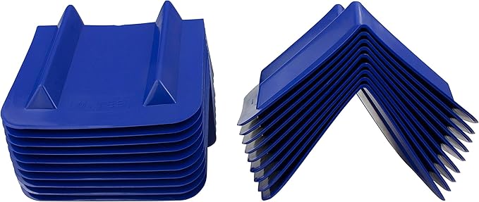 Mytee Products (20 Pack) V Edge Protectors Flatbed, 8" x 12", Blue | Vee Shaped Plastics Corner Protectors for Cargo Loads | Tie Down Strap Guard for Winch, Ratchet Straps on Flatbed Truck Trailers