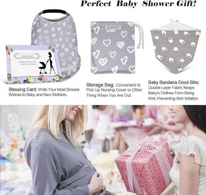 Baby Nursing Cover & Nursing Poncho - Multi Use Cover for Baby Car Seat Canopy, Shopping Cart Cover, Stroller Cover