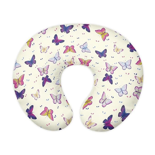 Colorful Butterfly Newborn Nursing Pillow Cover with Hidden Zipper Ultra Soft Skin-Friendly Baby Nursing Pillowcase Easy to Put On & Take Off Breastfeeding Pillow Slipcover