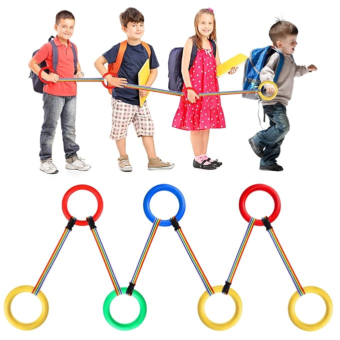 Toyvian Preschool Walking Rope with Handles Detachable Safety Line for Toddlers Kids Daycare Kindergarten Anti-Lost Traction Rope 12 Pcs Set