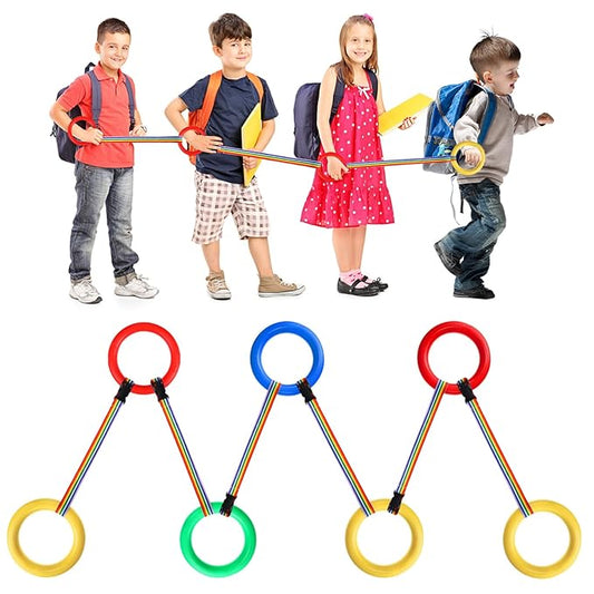 Toyvian Preschool Walking Rope with Handles Detachable Safety Line for Toddlers Kids Daycare Kindergarten Anti-Lost Traction Rope 12 Pcs Set