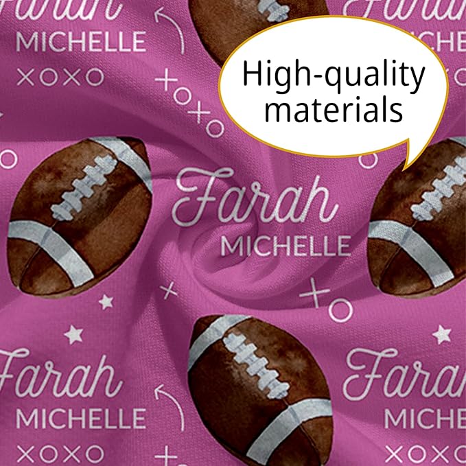Baby Nursing Pillow Cover - Personalized Name Pink Football Breastfeeding U-Shaped for Bottle Feeding, Ultra Soft Comfortable Breastfeeding Pillow Cover for Infant Baby Boys and Girls