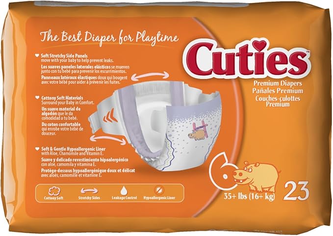 Cuties Baby Diapers, Size 6, 23 Count (Pack of 4)