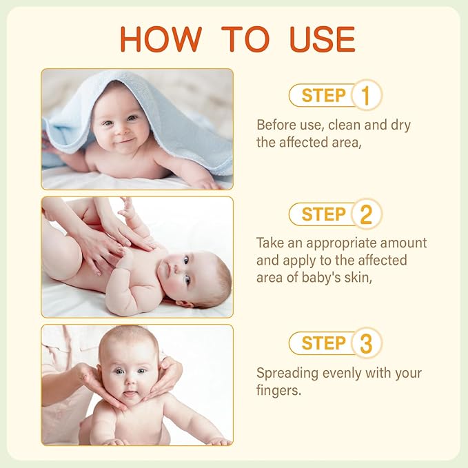Baby Eczema Cream - Kids Eczema Therapy & Relief Body Cream, Nourishing Skin Protectant Soothes & Relieves Dry, Hypoallergenic, Fragrance & Steroid-Free (100ml, Fl Oz, 3.38) (White+)