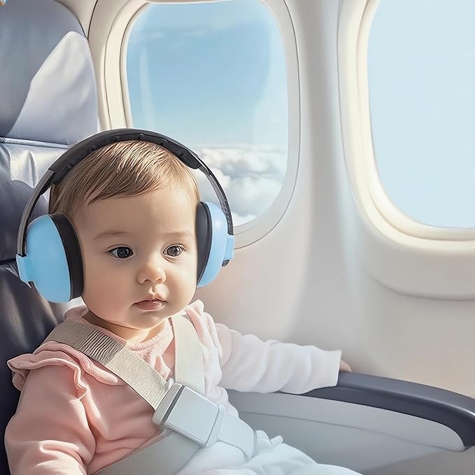 Baby Noise Cancelling Headphones Infant Ear Protection Comfortable Noise Reduction Ear Muffs for Babies Toddler 1 Months to 2 Years, Blue