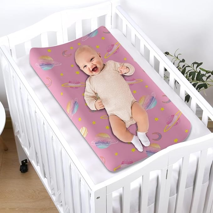 Planet Changing Pad Cover for Baby Girls Comfy Soft Diaper Change Table Pad Covers Lightweight Breathable Changing Pads Sheets Cover