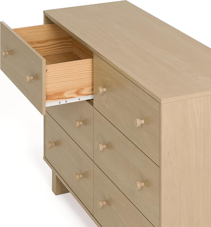 Storkcraft Texas 6 Drawer Dresser (Driftwood) – GREENGUARD Gold Certified Baby Dresser, Interlocking Drawer System for Nursery & Kids’ Bedroom, Brown Chest for Kids Bedroom, Nursery Storage