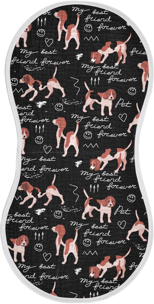 vvfelixl Baby Burp Cloths Beagle Dogs Friends Baby Newborn Cotton Burping Cloths Set Baby Washcloths 4 Pack