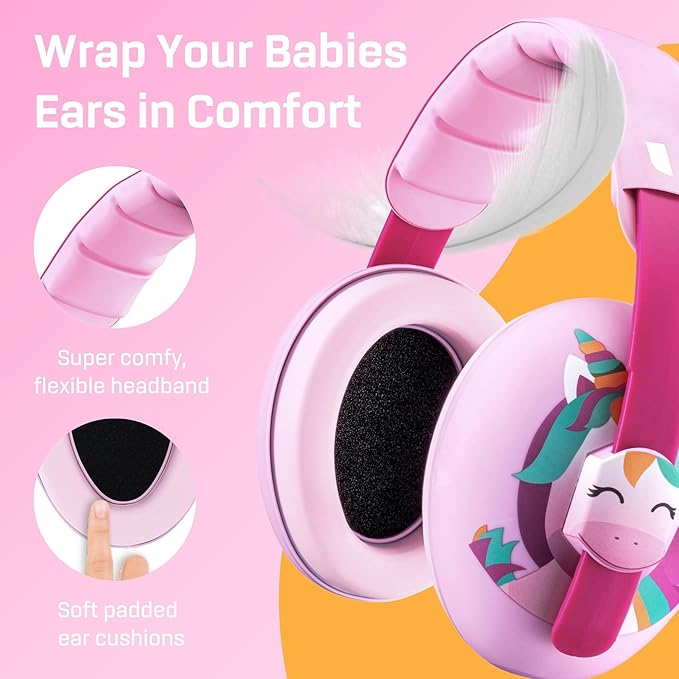 Vanderfields - Hearing Protection Ear Muffs - Over 33 dB (2K Hz) Broad Noise Cancelling Sound Reduction - Baby and Toddlers