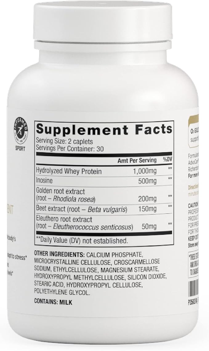 AdvoCare O2 Gold - Blood Oxygen Supplement with Rhodiola Rosea Root & Hydrolyzed Whey Protein - Supports Energy* - 60 Caplets