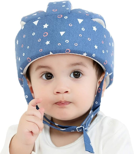 Xeano Baby Safety Helmet Infant Protective Hat Toddler Protector Cap Walking Harness Cotton Adjustable Soft Helmet for Learning to Climb and Walk