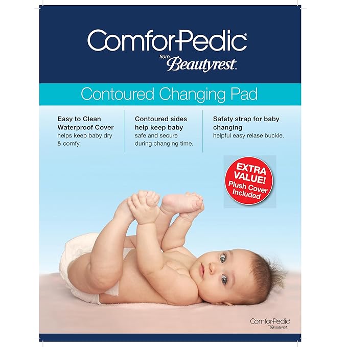 Simmons Kids ComforPedic from Beautyrest Contoured Changing Pad with Plush Cover