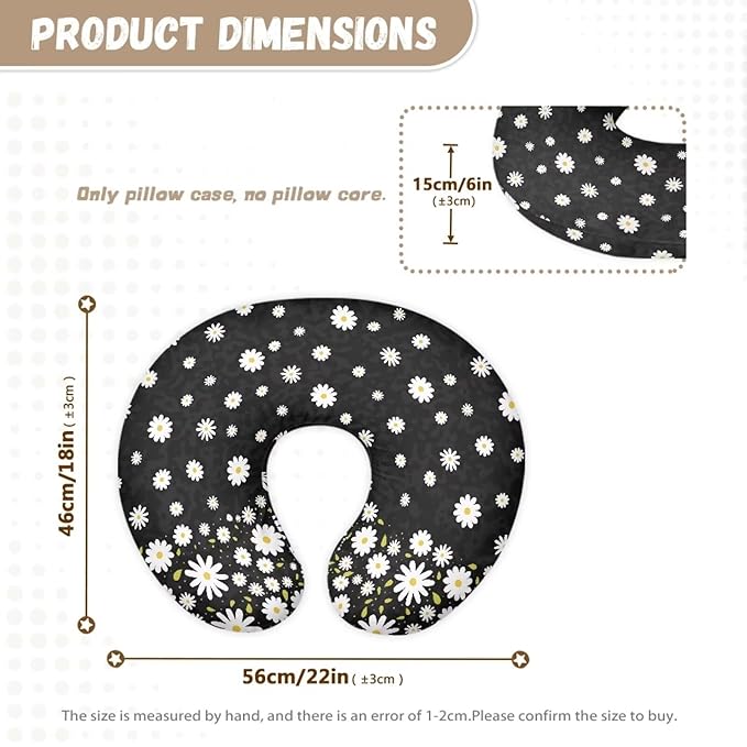 Daisy Breastfeeding Pillow Slipcover for Baby Nursing Pillow Slipcovers for Breastfeeding Moms Fits The Original Support Pillow for Breastfeeding and Bottle Feeding