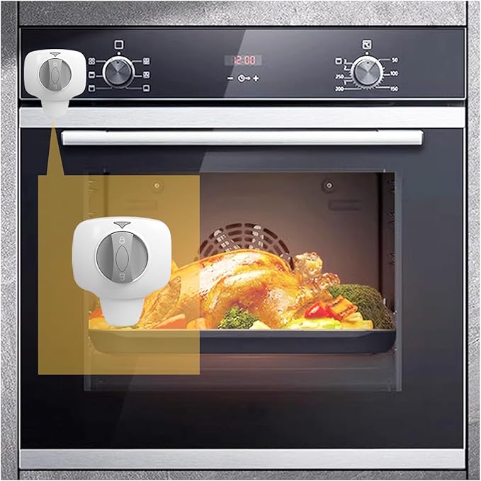 Childproof Oven Door Lock Baby Safety Oven Lock Child Safety Heat-Resistant Adhesive no Tools Need or Drill (White-1Pcs)