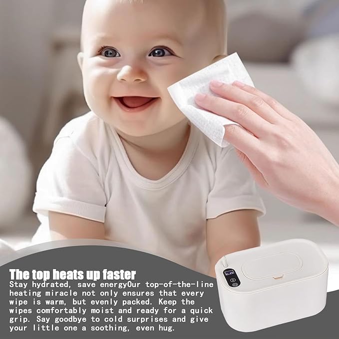 Baby Wipe Warmer - Baby Wet Wipes Dispenser, Portable Large Capacity Wipes Dispenser, USB Wipe Warmer Container | Adjustable Wipe Heater Constant Temperature Diaper Wipe Warmer for Car Home