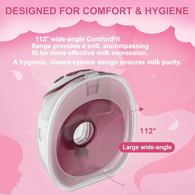 Wearable Breast Pump Hands Free (2-Pack Double), Electric Lactation Massager, FDA Cleared, BPA-Free PA12, 3 Full Flanges (18/20/24mm), Hospital-Grade Suction, Invisible & Quiet, 4 Modes 15 Levels Pink