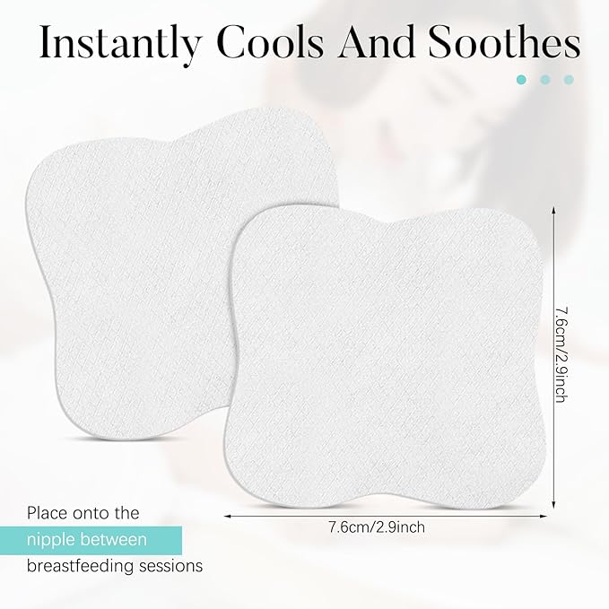 Frienda 40 Pieces Soothing Gel Pads Adjusting Hydrogel Reusable Pads Breastfeeding Essentials Nursing Pad Breast Pad Cooling Relief for Moms Sore Nipples from Pumping or Nursing