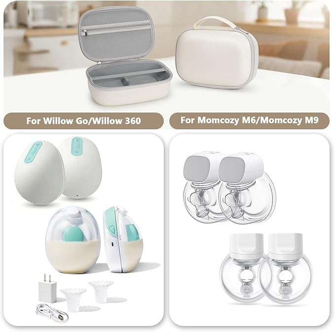 Breast Pump Carrying Case for Momcozy & Willow,Wearable Breast Pump Bag for eufy Security/Paruu/OTEEIDA/Nuliie/Medela and More Hands Free Breast Pump Travel Pumping Bag with Waterproof Removable Tray