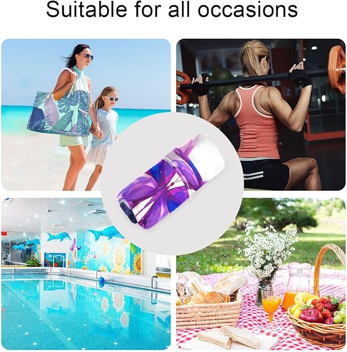 Blueangle Reusable Wet Dry Bag for Cloth Diapers & Swimsuits | Waterproof Travel Wet Bag with Purple Butterfly Design | 2-Pack Leakproof Storage for Beach Toiletries, Wet Clothes