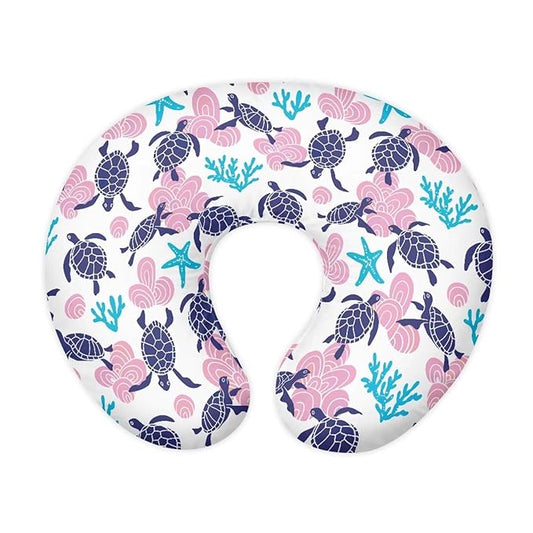 Nursing Pillow Cover for Newborn Infant, Turtle Starfish Print Soft Breathable Baby Nursing Pillow Cover Lightweight Stretch Breastfeeding Pillow Slipcover Cover