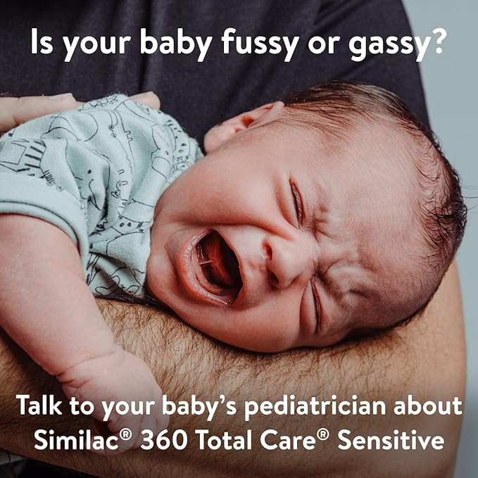 Similac 360 Total Care Sensitive Infant Formula for Fussiness & Gas Due to Lactose Sensitivity, Has 5 HMO Prebiotics, Baby Formula, Ready to Feed, 32-fl-oz Bottle, Pack of 6