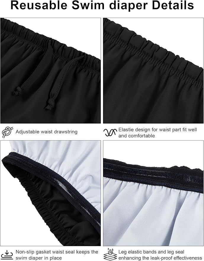 Adult Reusable Swim Diapers for Incontinence Special Needs Swimwear Waterproof Leakproof Cloth Diaper Covers Unisex